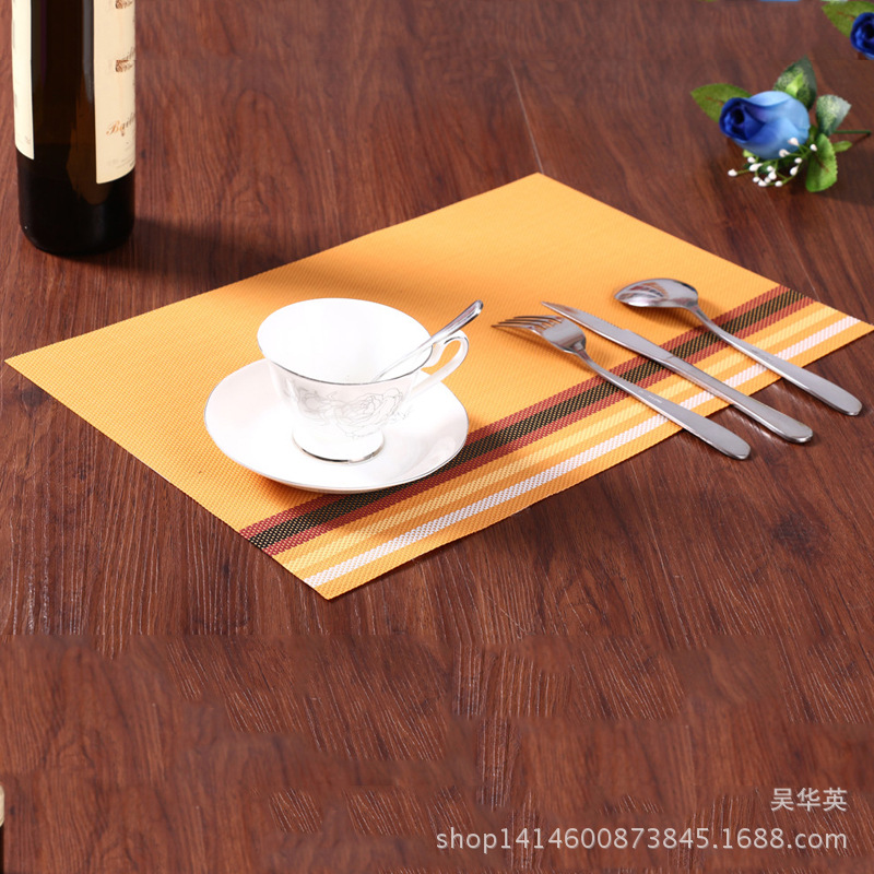 PVC teslin woven food as, rectangular cup as, heat insulation pad, western - style food pad wholesale.