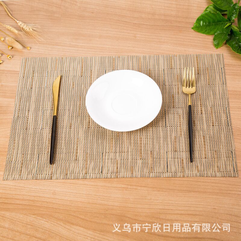 Manufacturer direct selling meal mat 30*45cm bamboo western meal mat family hotel with PVC heat insulation pad non-slip pad can be washed Manufacturer direct selling meal mat 30*45cm bamboo western meal mat family hotel with PVC heat insulation pad non-slip pad can be washed
