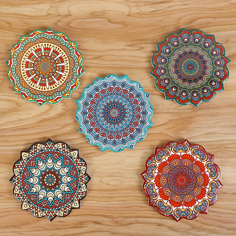 As a foreigner, Ethnic Wind Series creative household round can be as diverse as slip Coasters gel heat insulation to high temperature, or be a non-slip and anti-hot pad As a foreigner, Ethnic Wind Series creative household round can be as diverse as slip Coasters gel heat insulation to high temperature, or be a non-slip and anti-hot pad