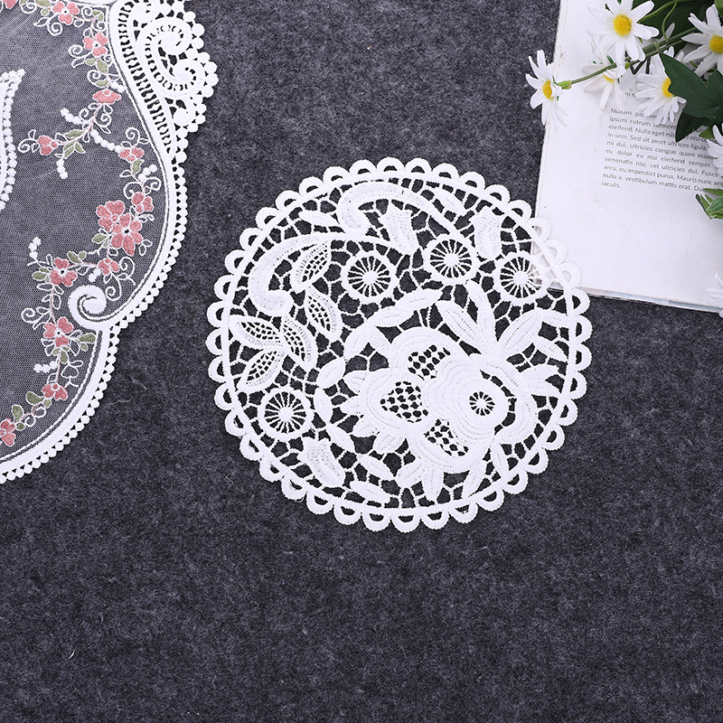 Lace Nordic Instagram Style Heat Insulation Decorative Pad Coffee Cup Mat Korean Fabric Craft Embroidered round Coaster Factory Direct Supply Lace Nordic Instagram Style Heat Insulation Decorative Pad Coffee Cup Mat Korean Fabric Craft Embroidered round Coaster Factory Direct Supply