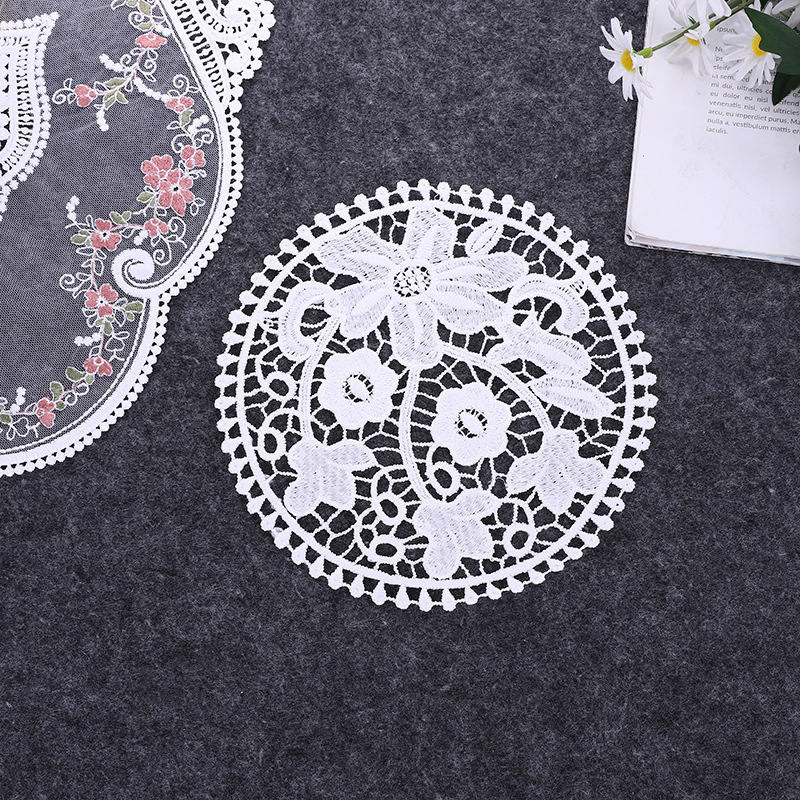 Lace Nordic Instagram Style Heat Insulation Decorative Pad Coffee Cup Mat Korean Fabric Craft Embroidered round Coaster Factory Direct Supply Lace Nordic Instagram Style Heat Insulation Decorative Pad Coffee Cup Mat Korean Fabric Craft Embroidered round Coaster Factory Direct Supply