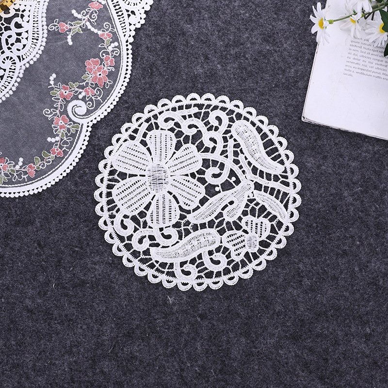 Lace Nordic Instagram Style Heat Insulation Decorative Pad Coffee Cup Mat Korean Fabric Craft Embroidered round Coaster Factory Direct Supply Lace Nordic Instagram Style Heat Insulation Decorative Pad Coffee Cup Mat Korean Fabric Craft Embroidered round Coaster Factory Direct Supply