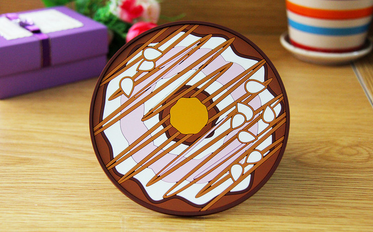 Creative and lovely donut heat insulation pad food-grade PVC soft plastic cup cushion environment-friendly wear-resistant meal pad Creative and lovely donut heat insulation pad food-grade PVC soft plastic cup cushion environment-friendly wear-resistant meal pad