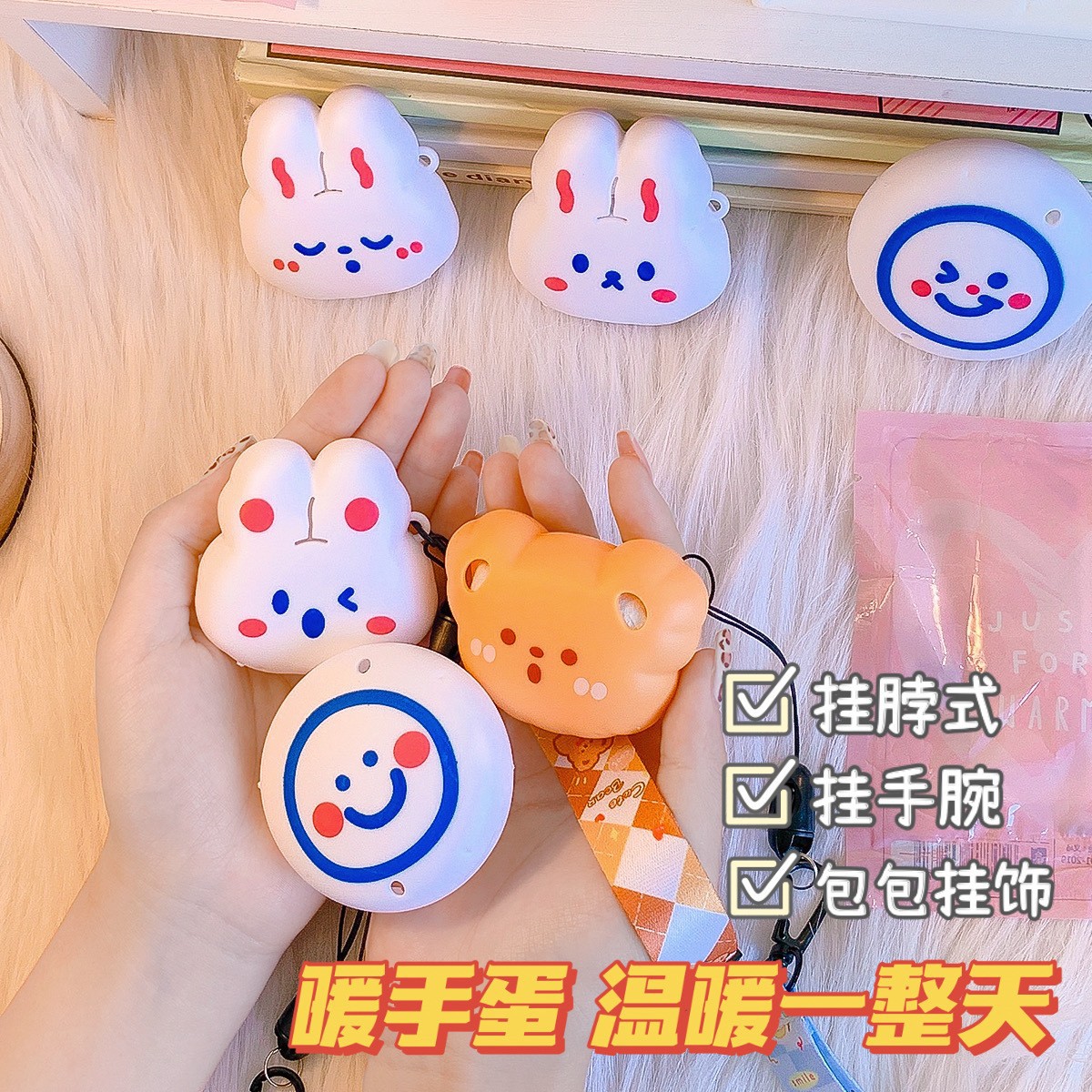 Cute Cartoon Toilet Seat Cover Pad Household Waterproof Universal Velcro Plush Toilet Cushion Winter Warm Toilet Seat Cushion
