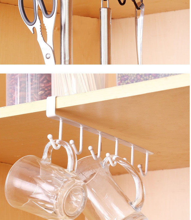Kitchen Iron Art Non-Marking Nail-Free Hook Cabinet Storage Hanger Multi-Functional Row Hook Wardrobe 6 Multi Hook Organizing Rack Kitchen Iron Art Non-Marking Nail-Free Hook Cabinet Storage Hanger Multi-Functional Row Hook Wardrobe 6 Multi Hook Organizing Rack