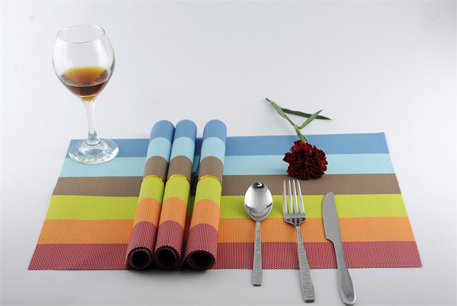 6 pieces of 30 * 45 cm PVC striped food pad western food sub - European heat insulation living home wholesale spot 6 pieces of 30 * 45 cm PVC striped food pad western food sub - European heat insulation living home wholesale spot
