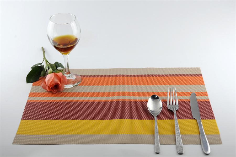 6 pieces of 30 * 45 cm PVC striped food pad western food sub - European heat insulation living home wholesale spot 6 pieces of 30 * 45 cm PVC striped food pad western food sub - European heat insulation living home wholesale spot