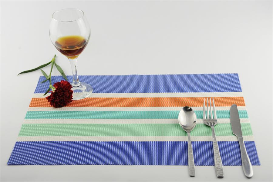6 pieces of 30 * 45 cm PVC striped food pad western food sub - European heat insulation living home wholesale spot 6 pieces of 30 * 45 cm PVC striped food pad western food sub - European heat insulation living home wholesale spot