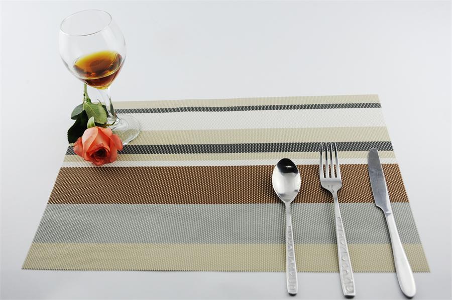 6 pieces of 30 * 45 cm PVC striped food pad western food sub - European heat insulation living home wholesale spot 6 pieces of 30 * 45 cm PVC striped food pad western food sub - European heat insulation living home wholesale spot