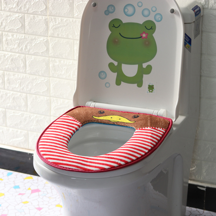 Factory direct new cartoon toilet seats-paste fluffy cute plush seat cushion toilet toilet seat