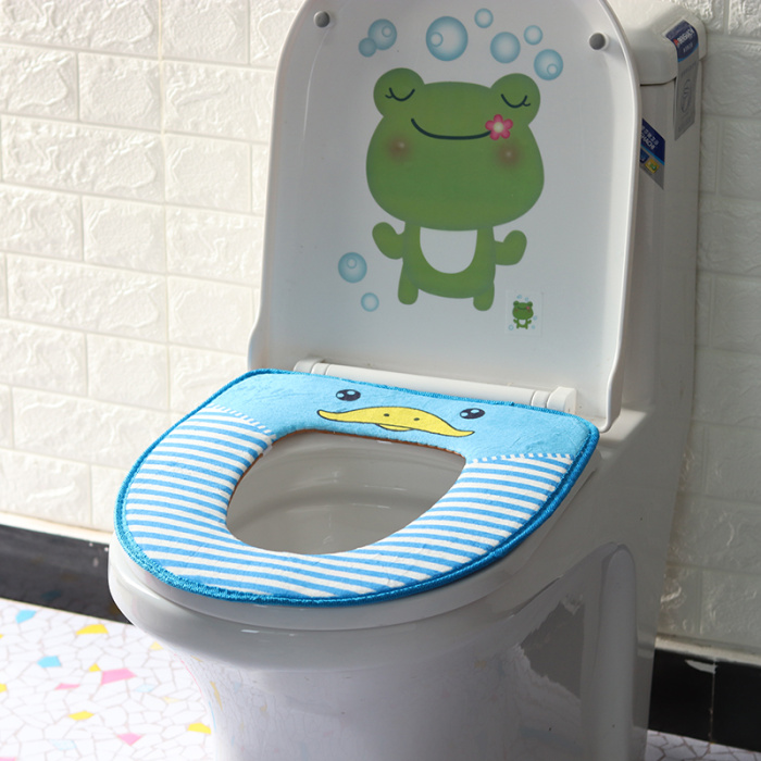 Factory direct new cartoon toilet seats-paste fluffy cute plush seat cushion toilet toilet seat