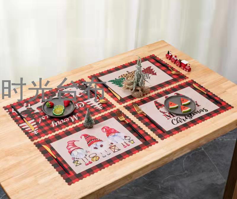 PVC Christmas Style Placemat Cleaning Pad Non-Slip Placemat Kitchen Scald Preventing Met Coasters Dining Table Cushion Waterproof Oil-Proof Heat Insulation PVC Christmas Style Placemat Cleaning Pad Non-Slip Placemat Kitchen Scald Preventing Met Coasters Dining Table Cushion Waterproof Oil-Proof Heat Insulation