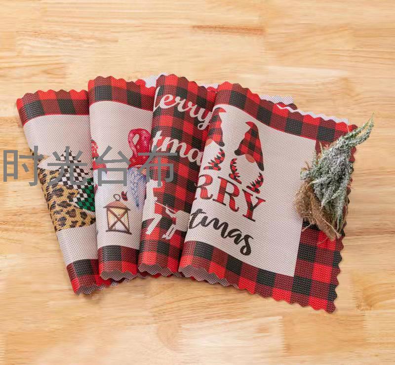 PVC Christmas Style Placemat Cleaning Pad Non-Slip Placemat Kitchen Scald Preventing Met Coasters Dining Table Cushion Waterproof Oil-Proof Heat Insulation PVC Christmas Style Placemat Cleaning Pad Non-Slip Placemat Kitchen Scald Preventing Met Coasters Dining Table Cushion Waterproof Oil-Proof Heat Insulation