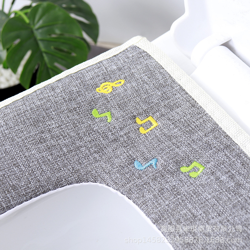 Embroidered Band Handle Four Seasons Universal Zipper Toilet Cushion Seat Cushion Toilet Seat Cover Toilet Seat Closestool Mat