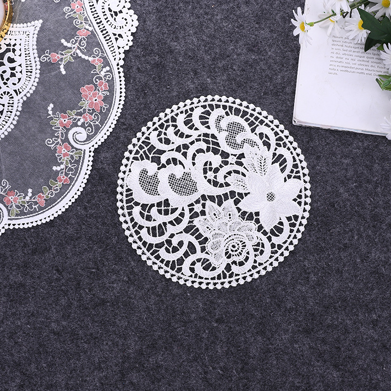 Lace Nordic Instagram Style Heat Insulation Decorative Pad Coffee Cup Mat Korean Fabric Craft Embroidered round Coaster Factory Direct Supply Lace Nordic Instagram Style Heat Insulation Decorative Pad Coffee Cup Mat Korean Fabric Craft Embroidered round Coaster Factory Direct Supply