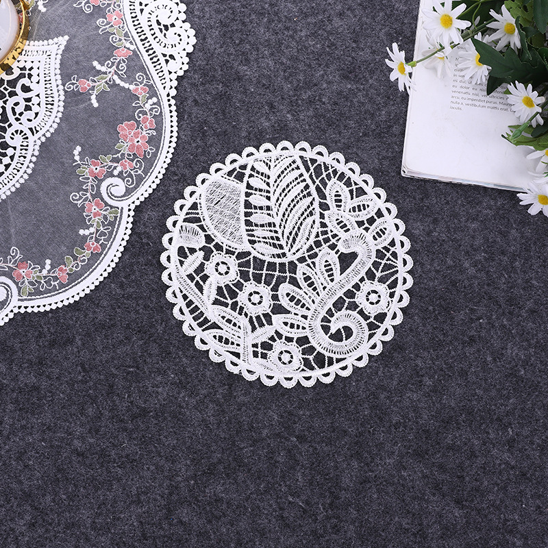 Lace Nordic Instagram Style Heat Insulation Decorative Pad Coffee Cup Mat Korean Fabric Craft Embroidered round Coaster Factory Direct Supply Lace Nordic Instagram Style Heat Insulation Decorative Pad Coffee Cup Mat Korean Fabric Craft Embroidered round Coaster Factory Direct Supply