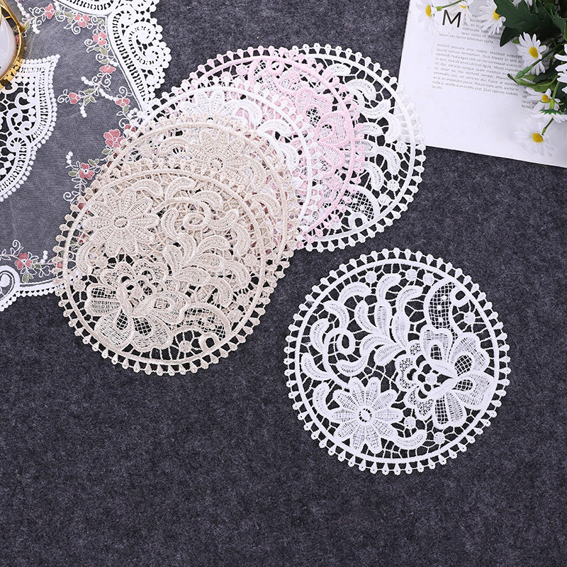 Lace Nordic Instagram Style Heat Insulation Decorative Pad Coffee Cup Mat Korean Fabric Craft Embroidered round Coaster Factory Direct Supply Lace Nordic Instagram Style Heat Insulation Decorative Pad Coffee Cup Mat Korean Fabric Craft Embroidered round Coaster Factory Direct Supply