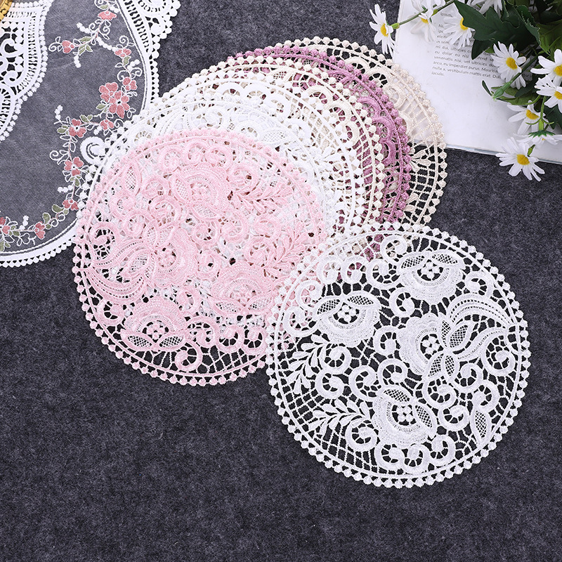 Lace Nordic Instagram Style Heat Insulation Decorative Pad Coffee Cup Mat Korean Fabric Craft Embroidered round Coaster Factory Direct Supply Lace Nordic Instagram Style Heat Insulation Decorative Pad Coffee Cup Mat Korean Fabric Craft Embroidered round Coaster Factory Direct Supply