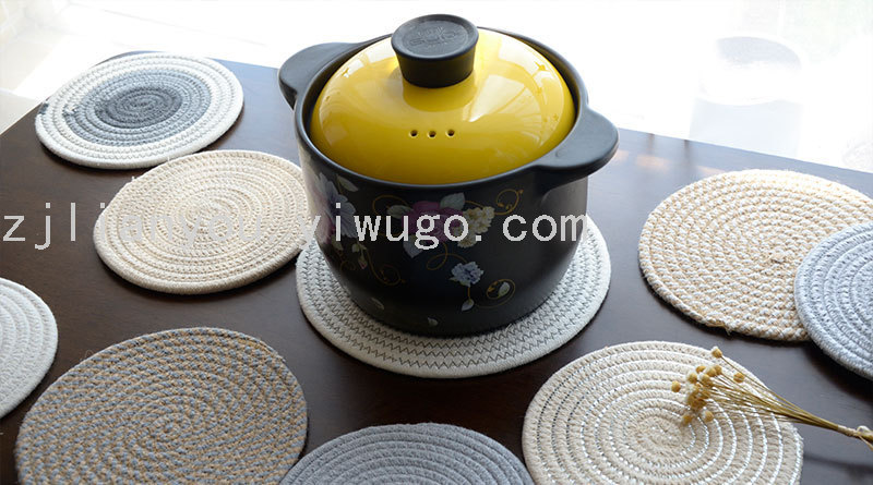JapaneseCotton Thread Bowl Plate Potholder Thickening Heat Insulation Pad Nordic Simple Cotton and Linen Table Mat JapaneseCotton Thread Bowl Plate Potholder Thickening Heat Insulation Pad Nordic Simple Cotton and Linen Table Mat