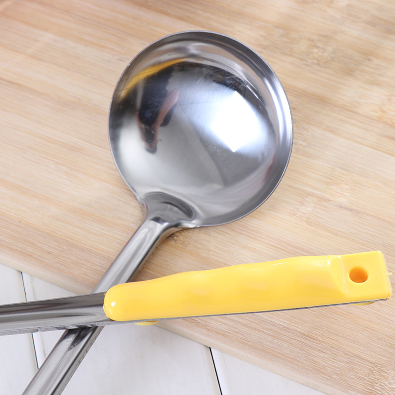 Yellow Core Stainless Steel Spatula Home Ladle Kitchenware Ladel Cooking Insulation Stainless Steel Ladel Meal Spoon Kitchen Supplies Yellow Core Stainless Steel Spatula Home Ladle Kitchenware Ladel Cooking Insulation Stainless Steel Ladel Meal Spoon Kitchen Supplies