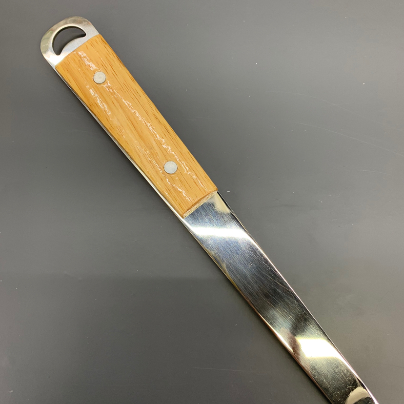 Stainless steel cooking spoon with oak handle kitchen utensils and appliances thickened stir - fry spatula set