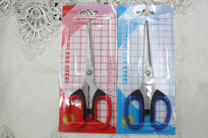KAIBO 222 office cable brand stainless steel soft handle scissors KAIBO 222 office cable brand stainless steel soft handle scissors