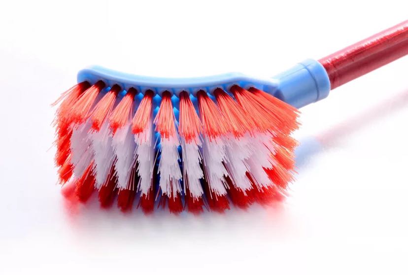 Candy color toilet brush toilet brush square head hygiene plastic wooden handle bathroom hygiene brush