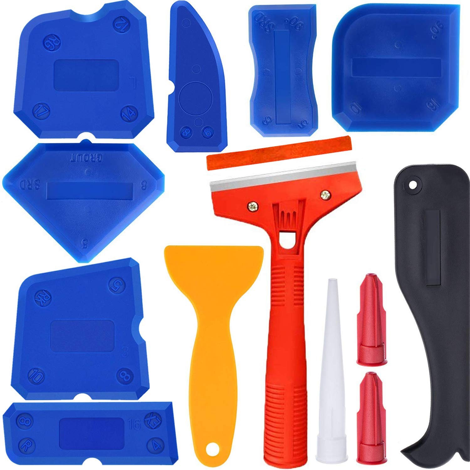 Cross-Border 13-Piece Plastic Scraper Set Shovel Glue Seam Scraper Set Sealant Spatula