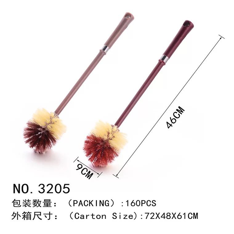 Manufacturers wholesale creative toilet brush set of plastic long handle bathroom cleaning brush wholesale 3205