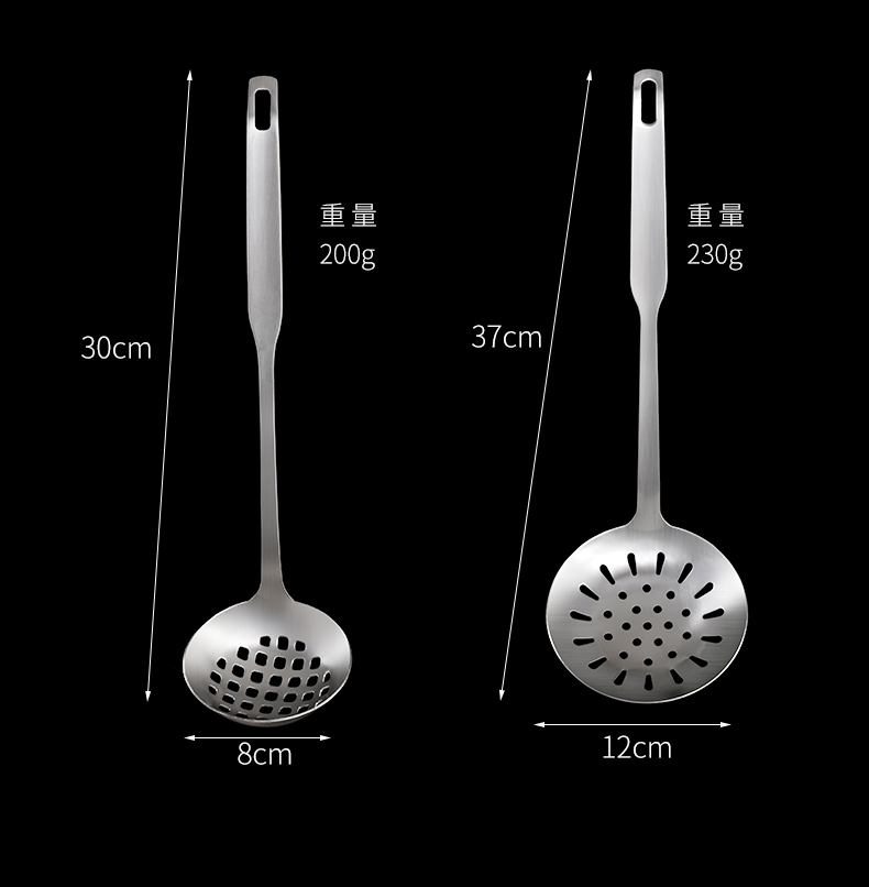 Kitchen Tools Thickened Stainless Steel Frying Spatula Soup Spoon and Strainer 360 Rotating Rack Cooking Cookware