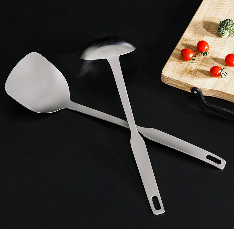 Kitchen Tools Thickened Stainless Steel Frying Spatula Soup Spoon and Strainer 360 Rotating Rack Cooking Cookware
