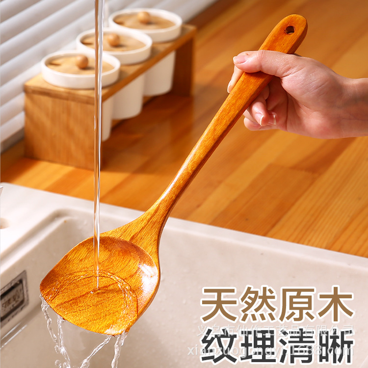 @ Xiaomuxian Acacia Mangium Long Handle Spatula Scraper Mixing Cooking Shovel Cross-Border Teak Kitchenware Suit 5-Piece Set Wooden Turner @ Xiaomuxian Acacia Mangium Long Handle Spatula Scraper Mixing Cooking Shovel Cross-Border Teak Kitchenware Suit 5-Piece Set Wooden Turner