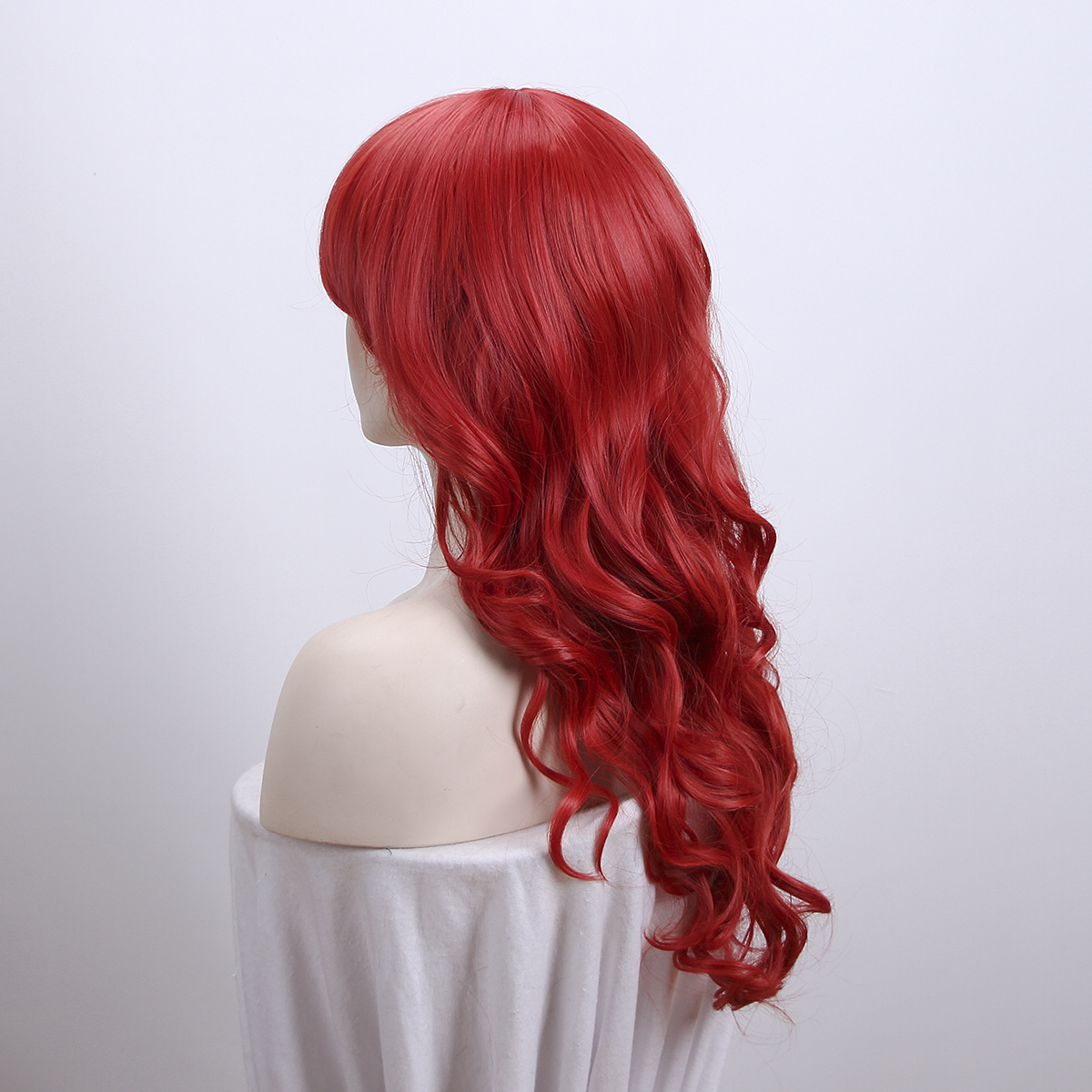 Hot Selling Foreign Trade Wig Cosplay Mermaid Big Wave 60cm Long Curly Hair Red Factory Spot Wholesale