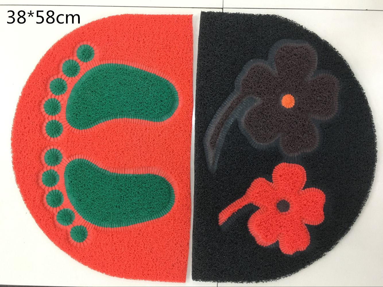 Thickened semicircle wire-drawing jigsaw mat door mat PVC mat Mosaic floor mat non-slip mat household mat