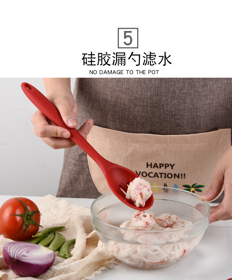 Silicone Spatula Scraper Spoon Salad Spoon Set Solid Color Creative Kitchen Tools Cooking Kitchenware Kit