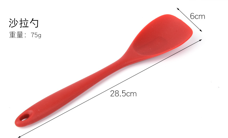 Silicone Spatula Scraper Spoon Salad Spoon Set Solid Color Creative Kitchen Tools Cooking Kitchenware Kit