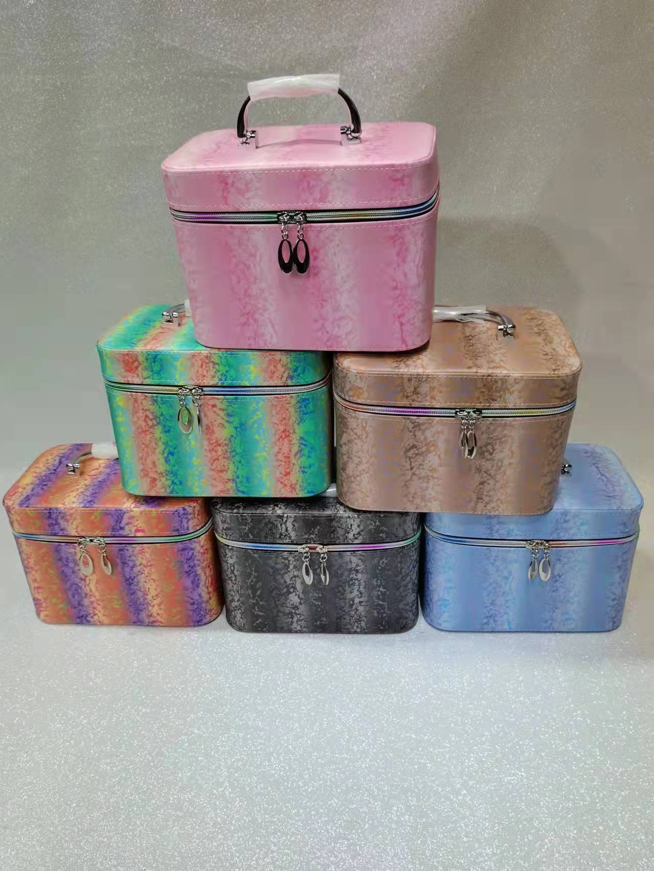 New Products in Stock Cosmetic Case Three-Piece Pu Cosmetic Bag Portable Large Capacity Storage Bag Cosmetic Cosmetic 
