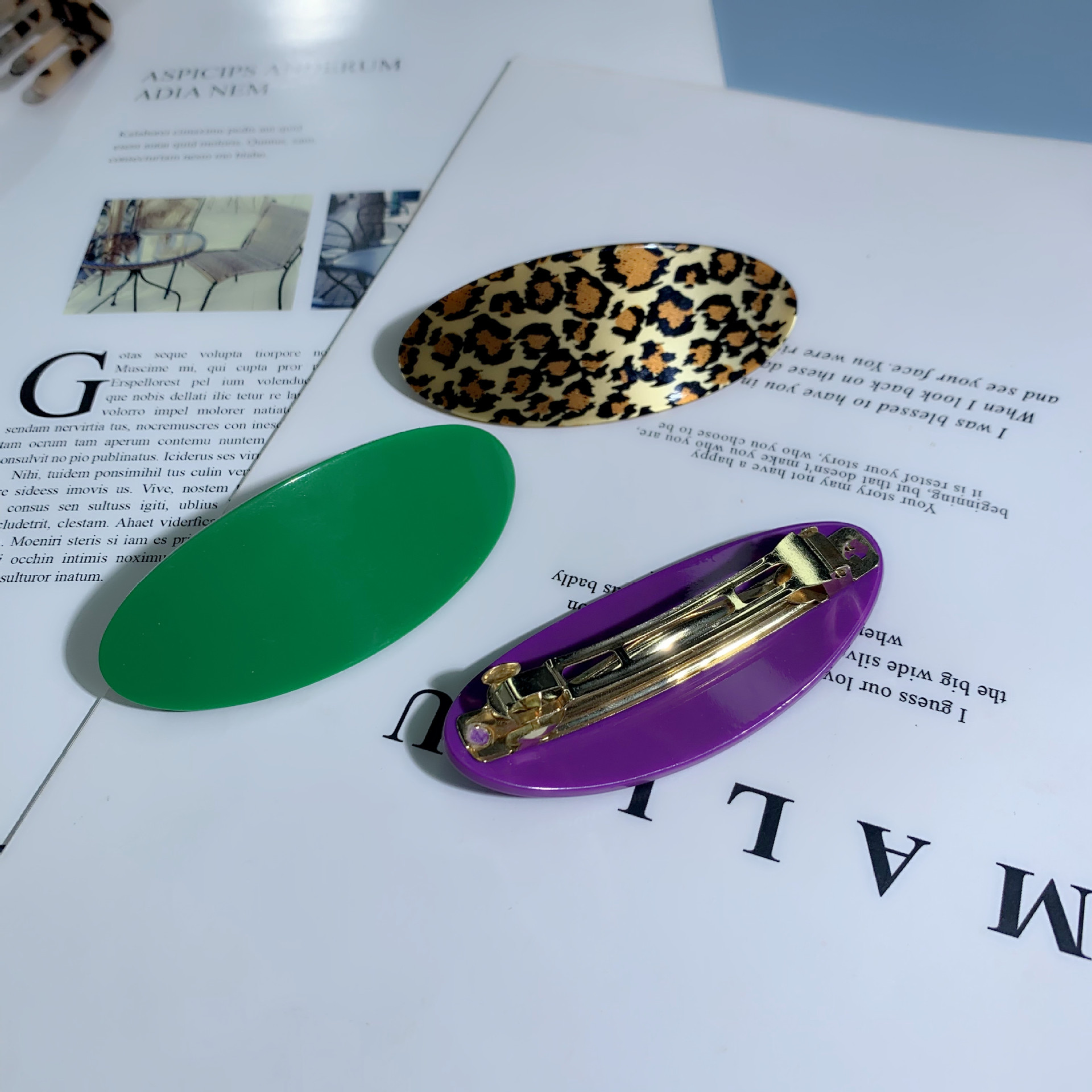 New High-Grade BV Green Leopard Print M Wave Acrylic Acetate Hairpin Back Head Updo Hair Claw Hair Accessories New High-Grade BV Green Leopard Print M Wave Acrylic Acetate Hairpin Back Head Updo Hair Claw Hair Accessories