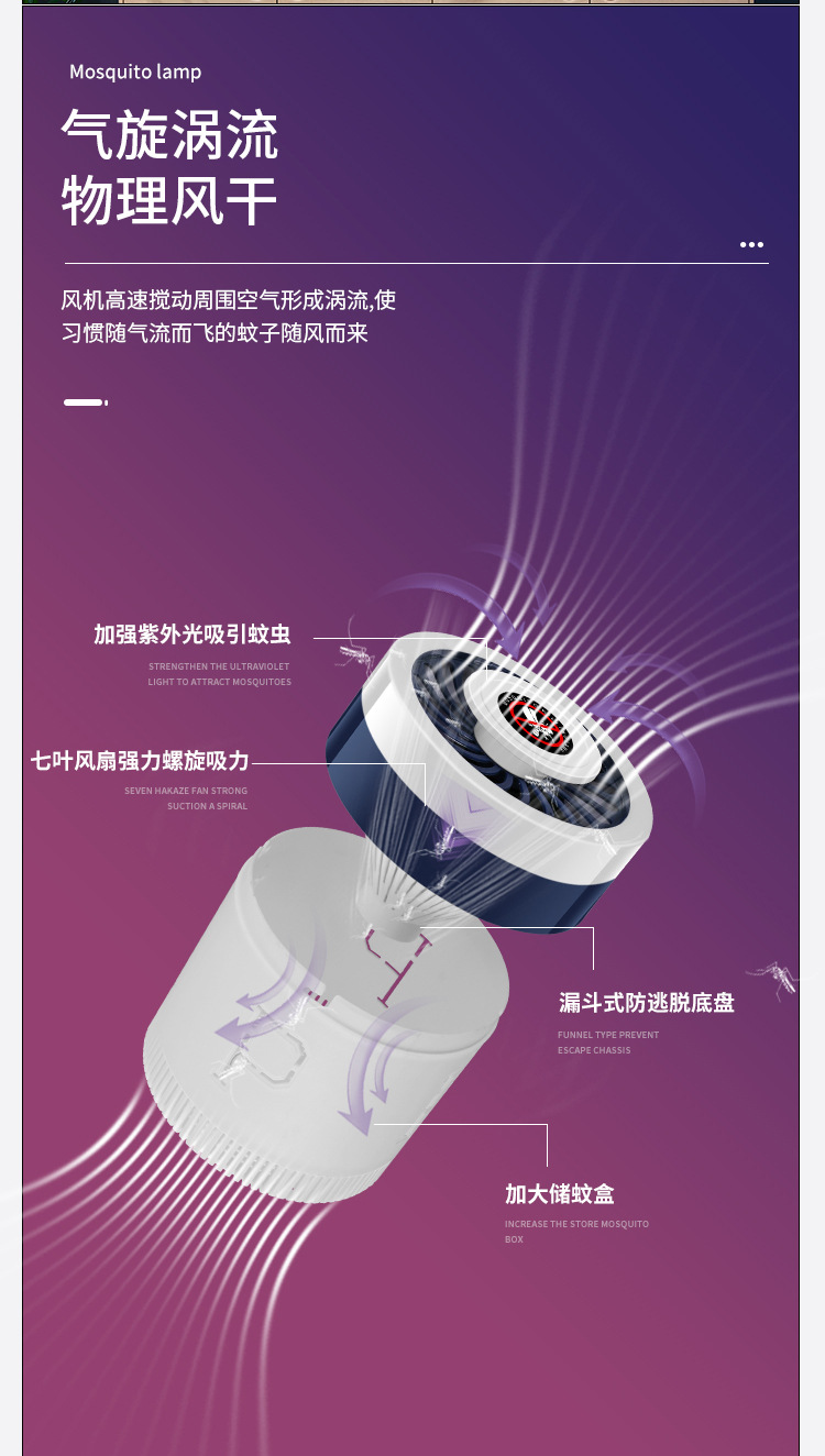 New Mosquito Swatter USB Photocatalyst Mosquito Killing Lamp Physical Mosquito Killer Convenient Indoor Electric Mosquito Swatter
