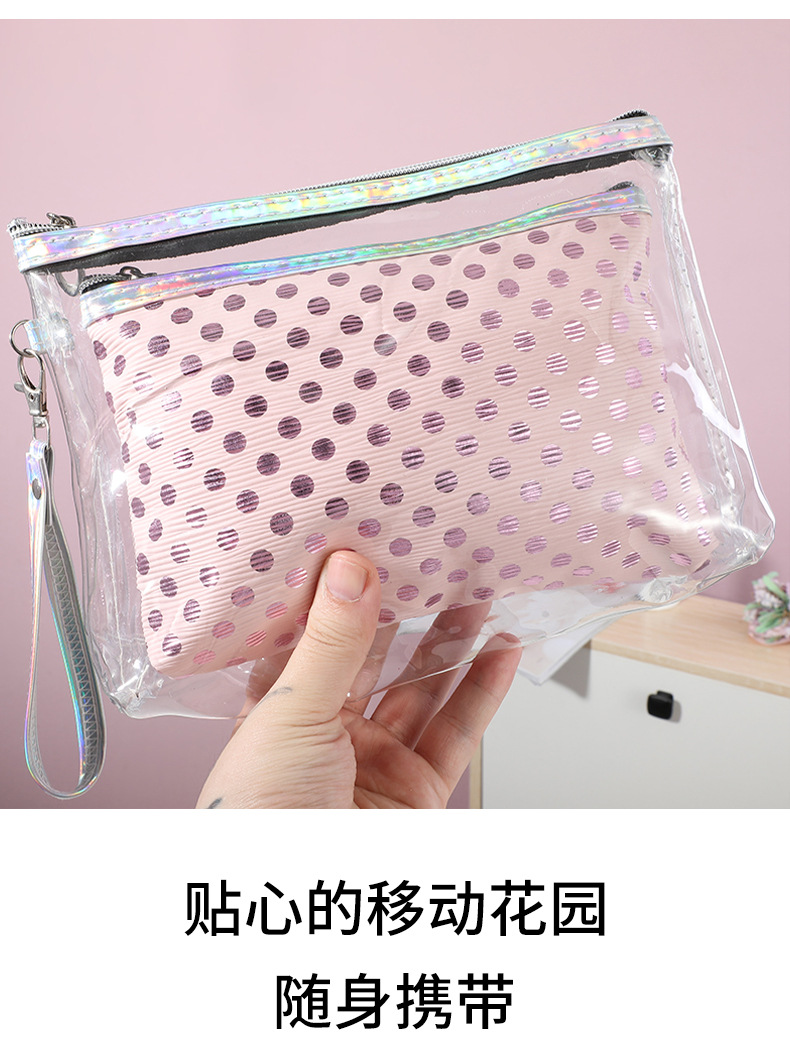 New Simple Style Daily Portable Wash Bag Travel Portable Convenient Cosmetic Bag Zipper Storage Bag
