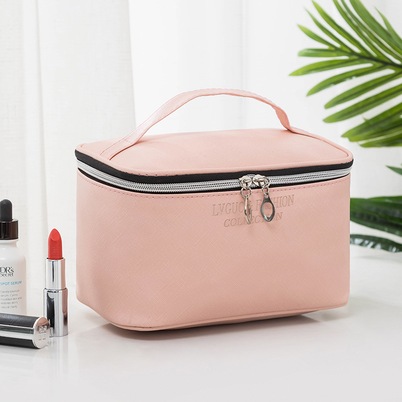 New Internet Hot Korean Style Solid Color Cosmetic Bag Portable Waterproof Large Capacity Wash Bag Cosmetics Handbag Storage Bag
