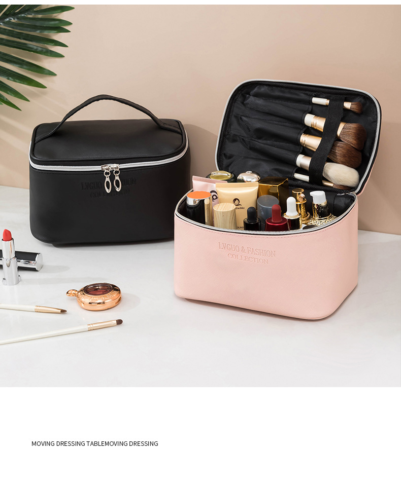New Internet Hot Korean Style Solid Color Cosmetic Bag Portable Waterproof Large Capacity Wash Bag Cosmetics Handbag Storage Bag