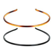 Foreign Trade Popular Style Retro Trendy Headband Polycarbonate (PC) Bright Black Toothed Spray Paint Headband Wholesale Love Wave Head Buckle Hair Accessories