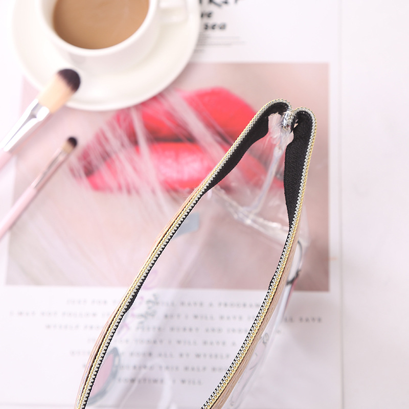 PVC Transparent Cosmetic Bag Korean Fashion Printing Travel Cosmetics Storage Bag Portable Wash Cosmetic Bag Wholesale