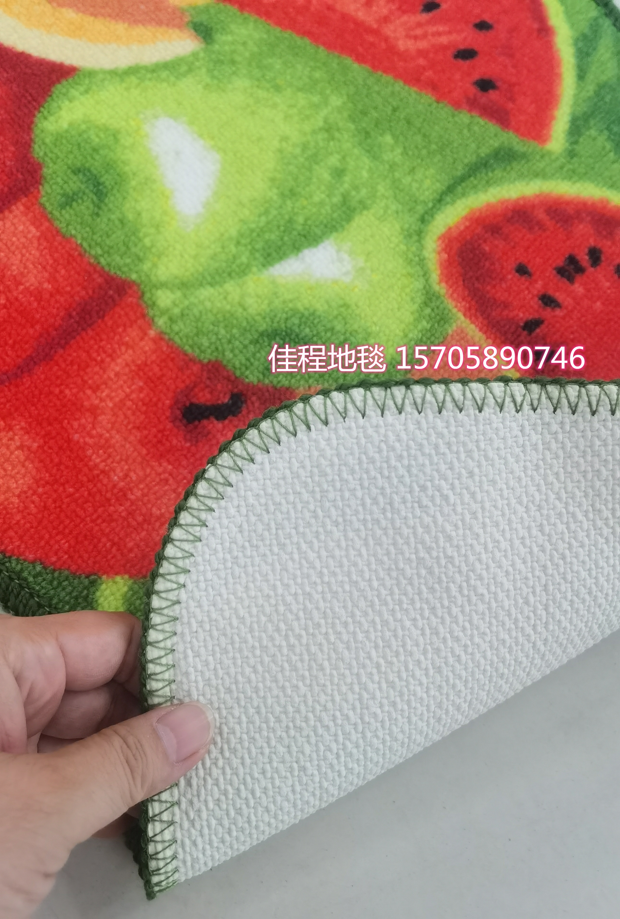 HD Loop Velvet Printing Kitchen Fruit Non-Slip Mat Foot Mats Carpet Spray Printing Kitchen 2-Piece Fruit Combination Mat