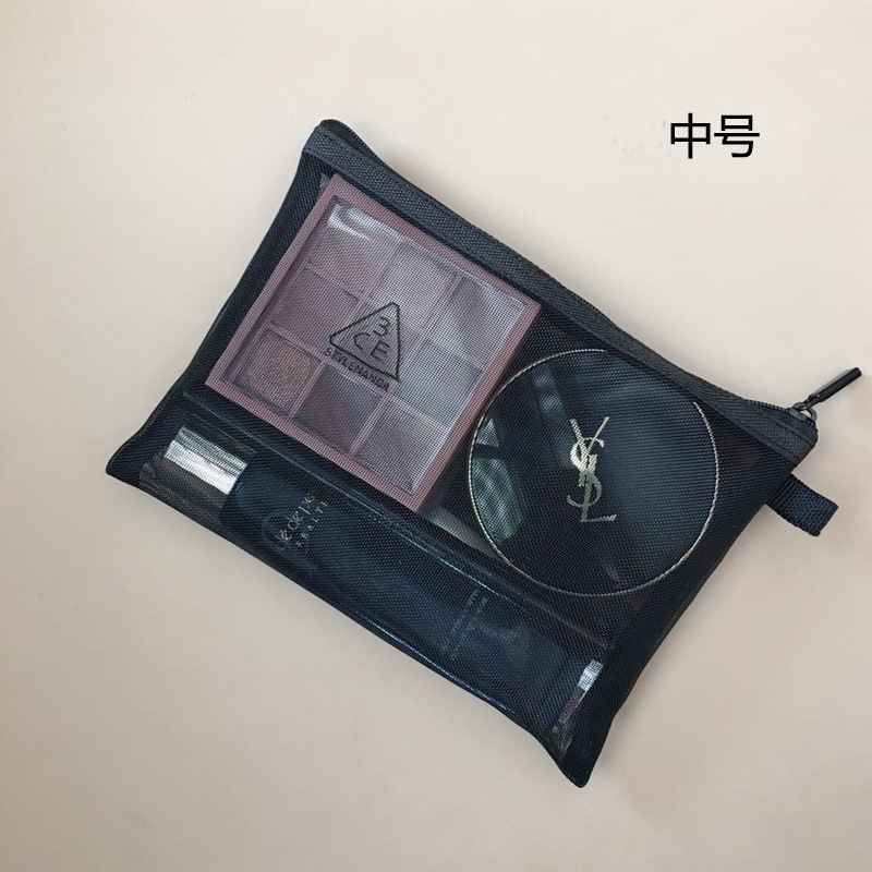 Simple Cosmetic Bag Small Lipstick Air Cushion Bag Storage Bag Portable Portable Mini Makeup Bag Mesh Transparent Bag