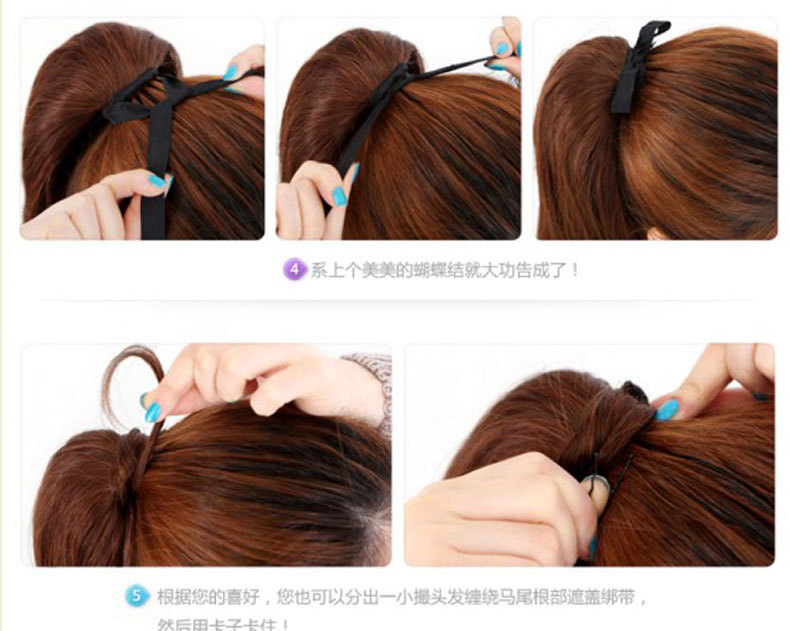 Wig Ponytail Women's Long Curly Hair Tied Pear Flower Fake Ponytail Large Wave Realistic Mid-Length Short Wig Set Wig Ponytail Women's Long Curly Hair Tied Pear Flower Fake Ponytail Large Wave Realistic Mid-Length Short Wig Set