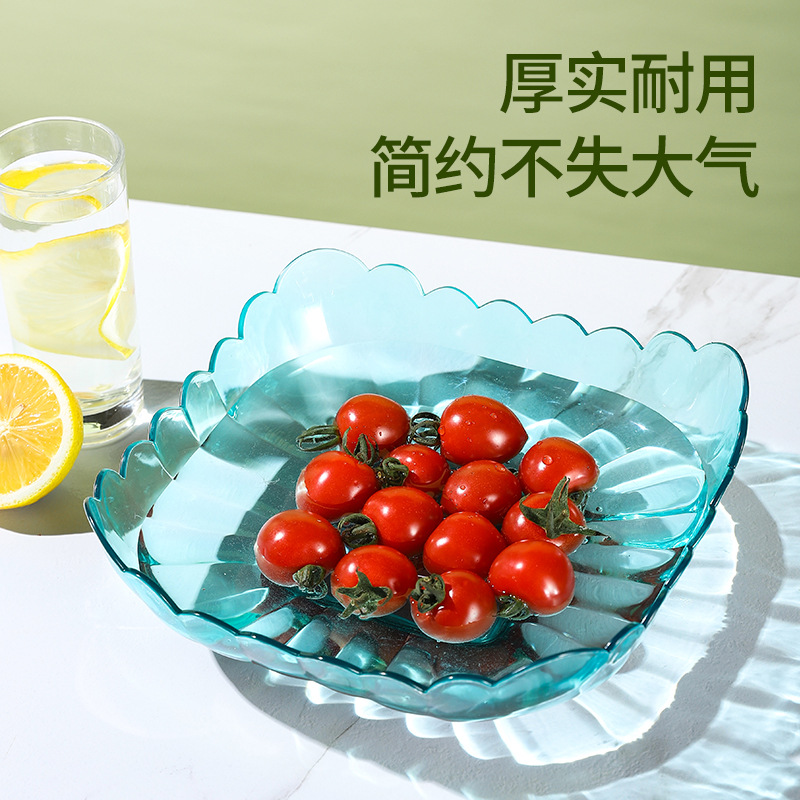 Wholesale Hair Crystal Plastic Tray Modern Living Room Office Desk Surface Panel Creative Wave Dried Fruit and Candy Tray Home