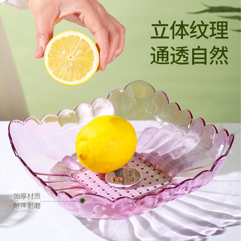Wholesale Hair Crystal Plastic Tray Modern Living Room Office Desk Surface Panel Creative Wave Dried Fruit and Candy Tray Home