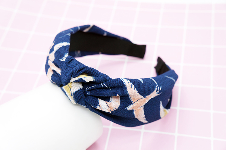 New cloth art wave point hair decoration Korean version of women's solid color cross print tie stripe wide edge bowknot hair hoops New cloth art wave point hair decoration Korean version of women's solid color cross print tie stripe wide edge bowknot hair hoops
